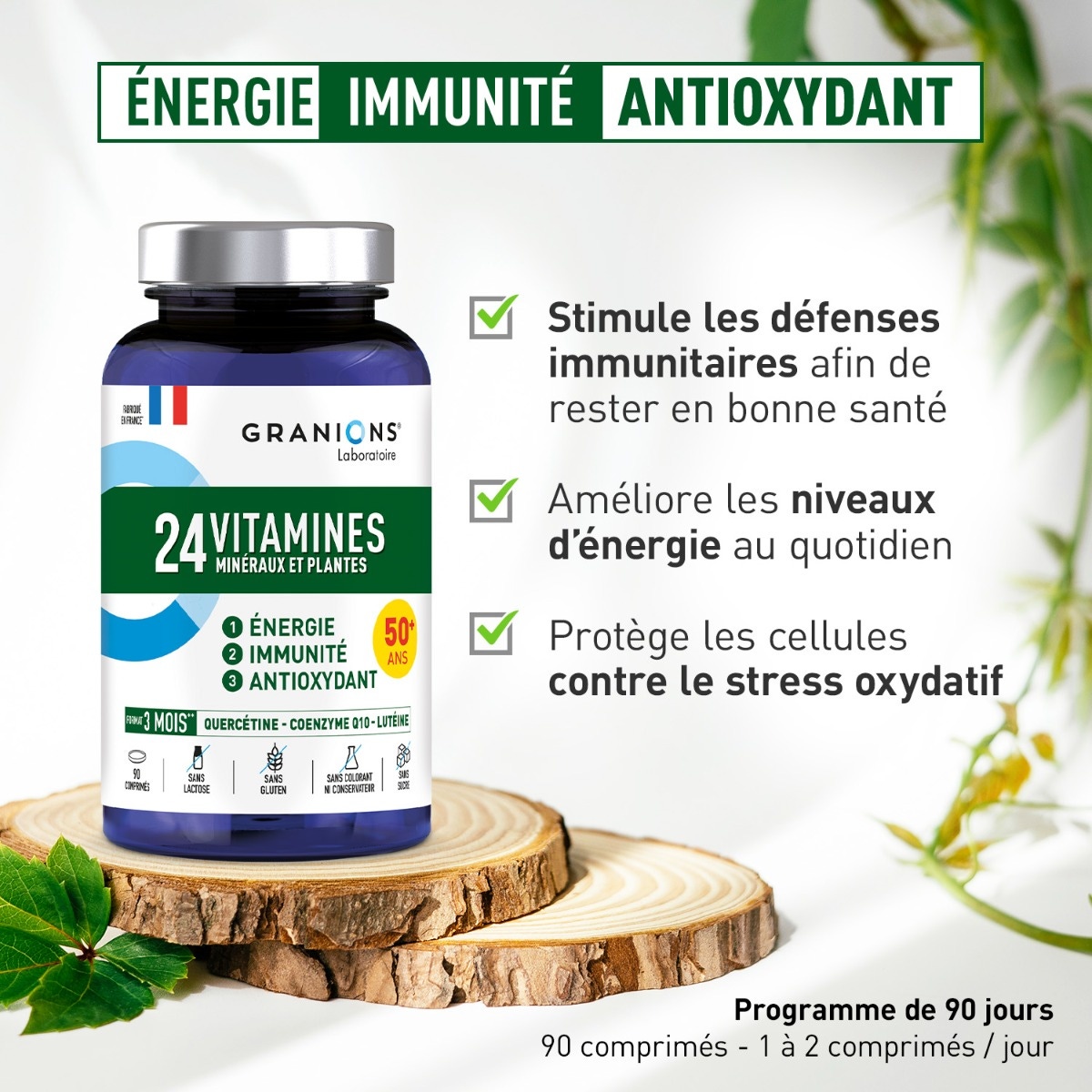 Granions 24 Vitaminas, Minerales y Plantas 90 comprimidos