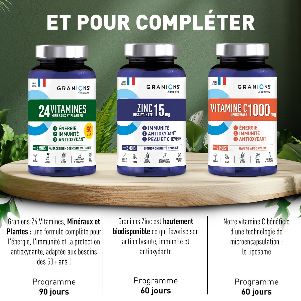 24 vitamines / 15 zinc / vitamine C1000mg