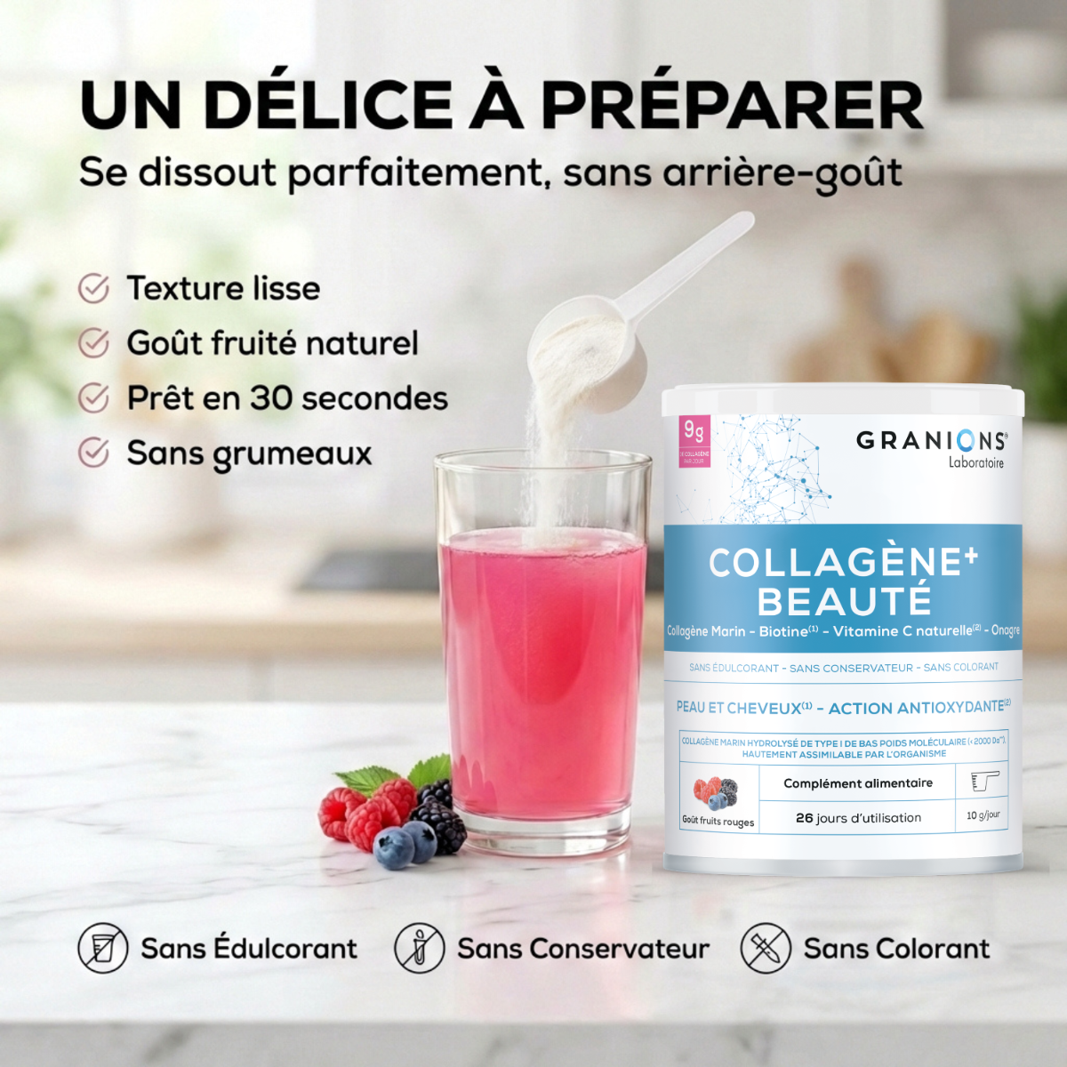Collagène+ Beauté goût fruits rouges 