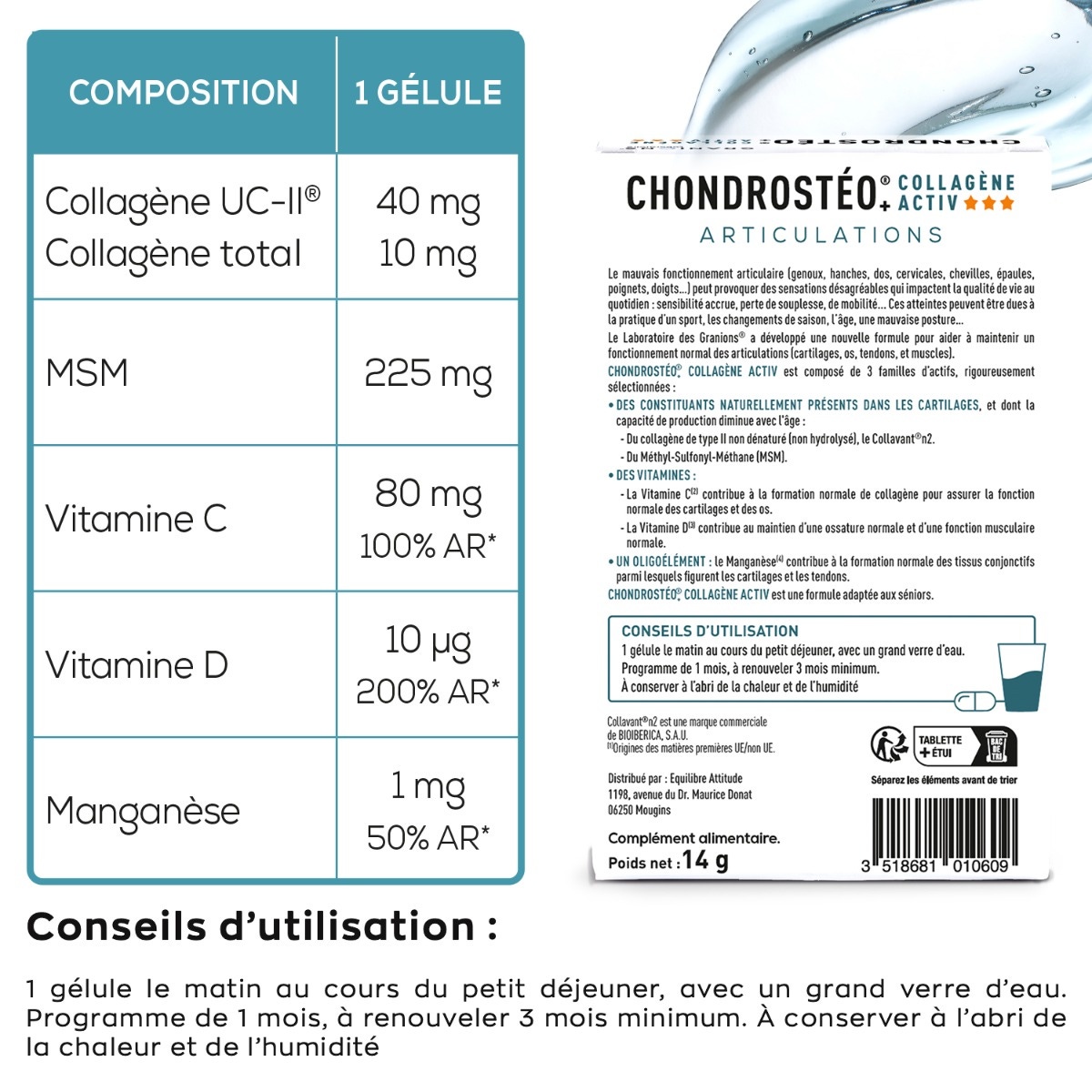 Pack chondrostéo collagène activ - 30 gélules - Protège et répare vos articulations