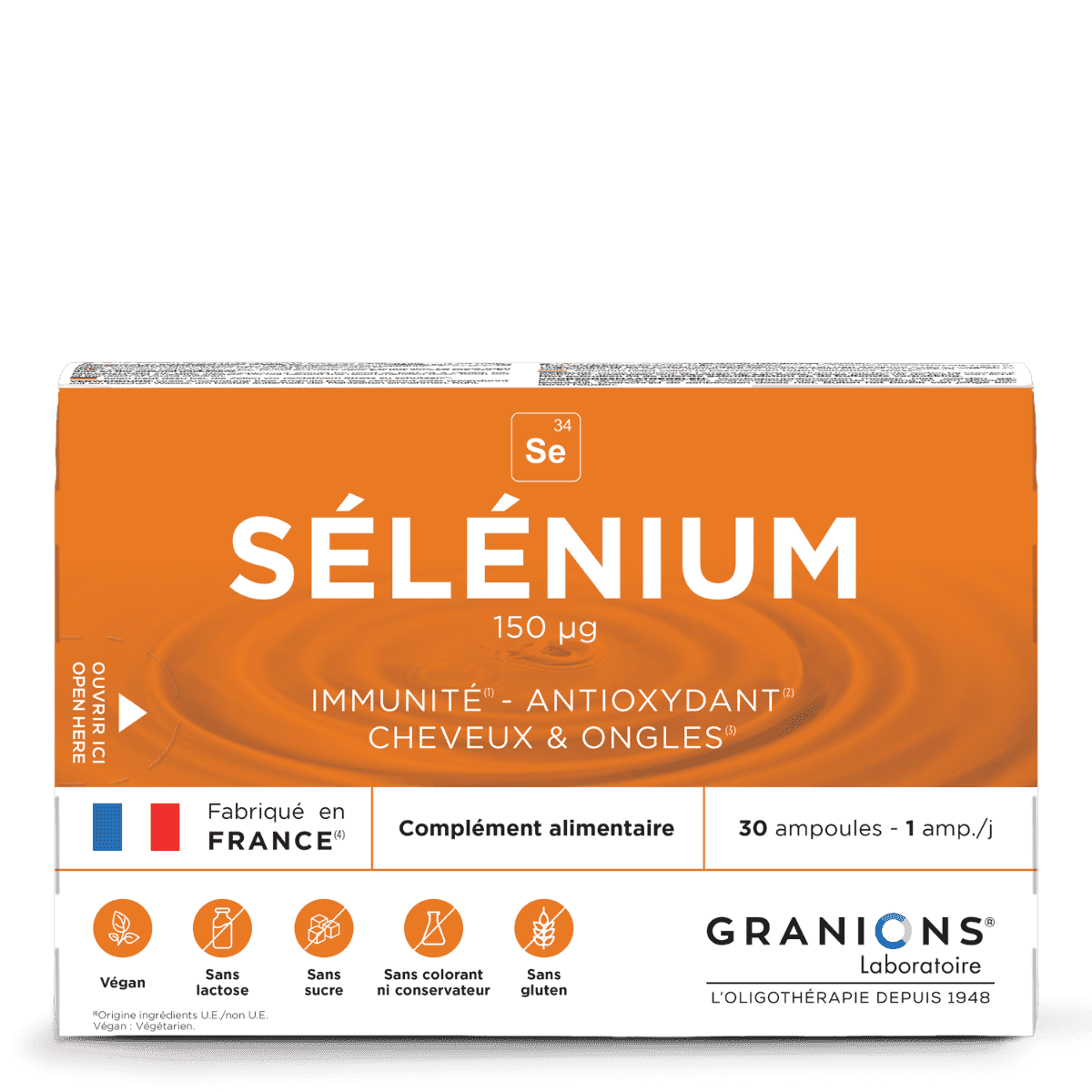GRANIONS Sélénium 30 ampoules - face
