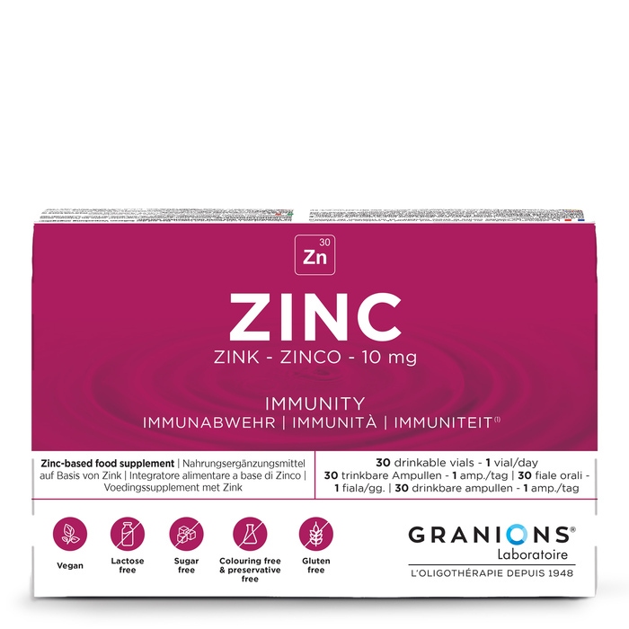 Zinc 10 mg - 30 ampollas