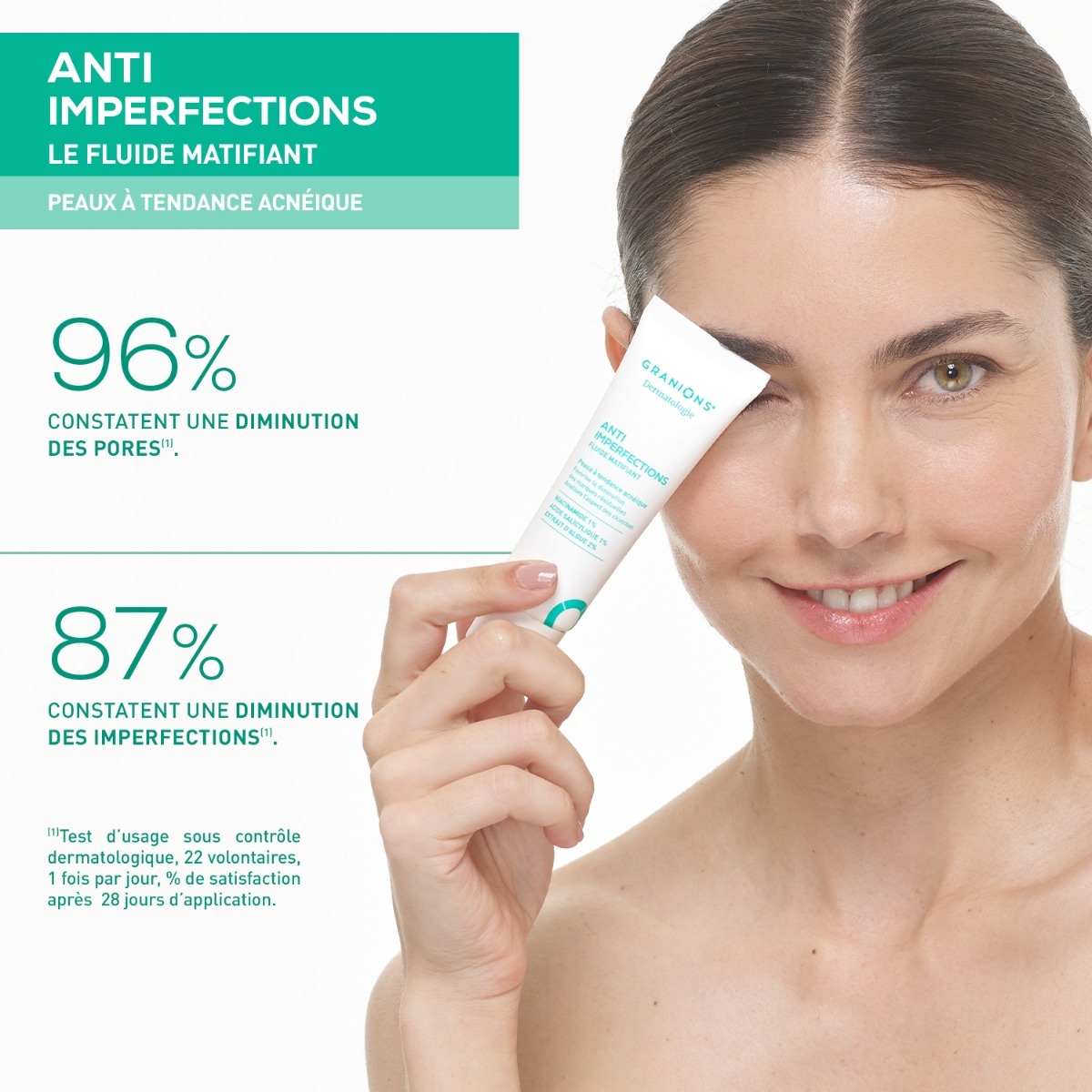 Fluide matifiant anti imperfection résultats clinique