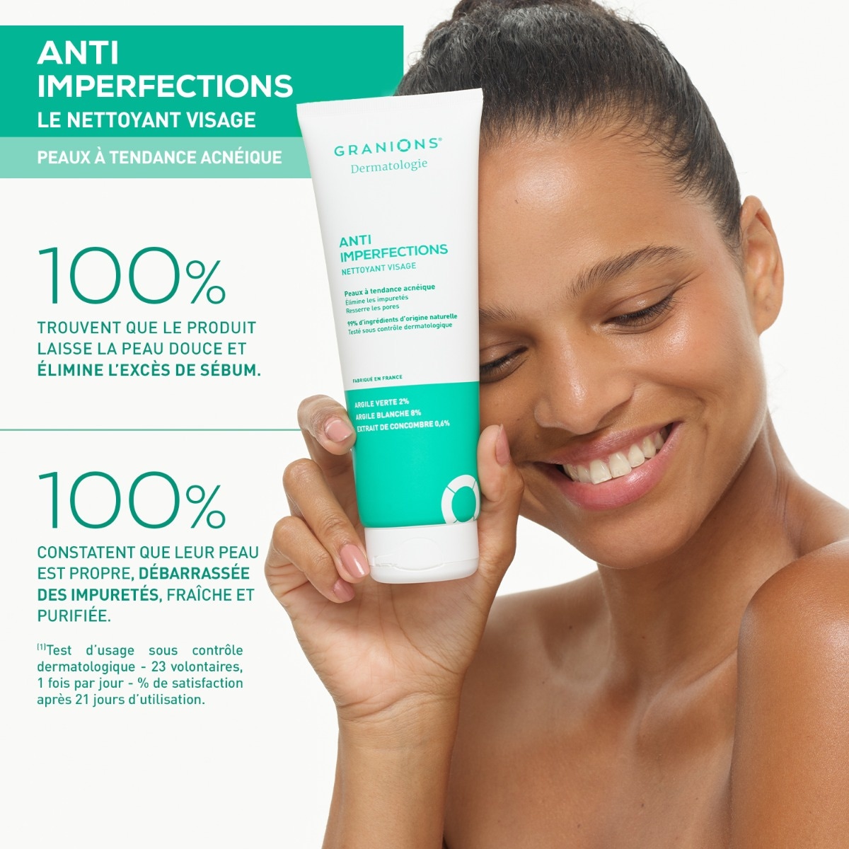 Nettoyant visage anti-imperfections résultats clinique