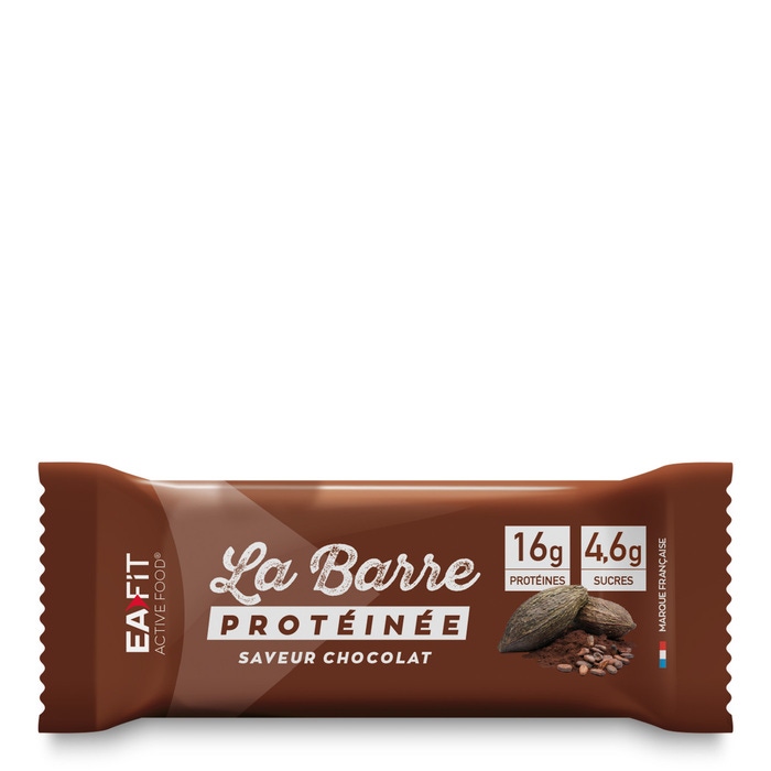 EAFIT LA Barre protéinée - 46 g - Saveur Chcolat - 16 g de protéines - Texture moelleuse - Délicieusement sain
