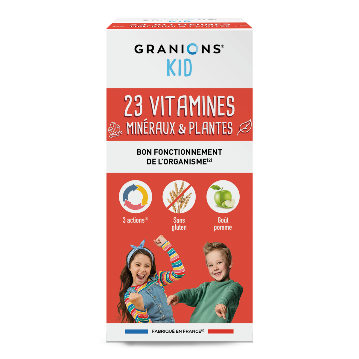 Granions Kid - 23 vitamines minéraux et plantes - face