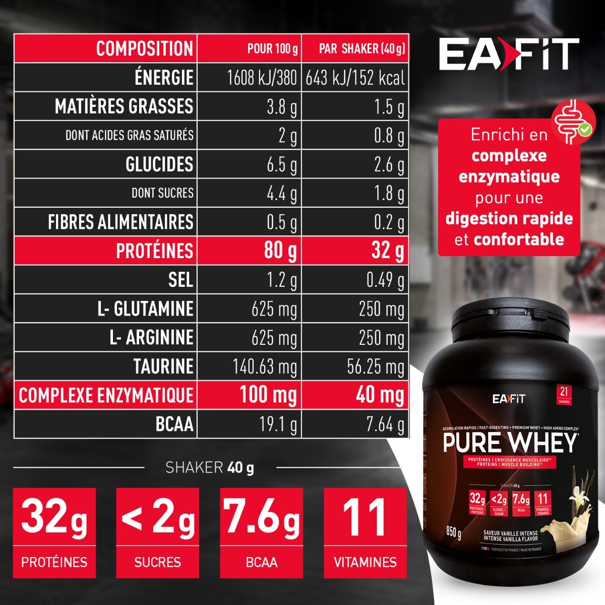 Pure Whey Vanille Intense 2.2 kg