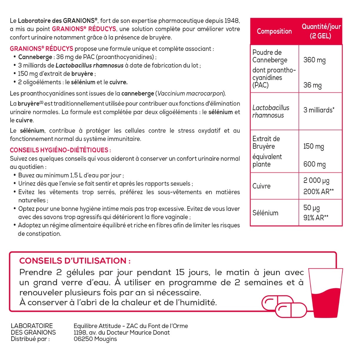 GRANIONS - Réducys - Conseils d'utilisation 