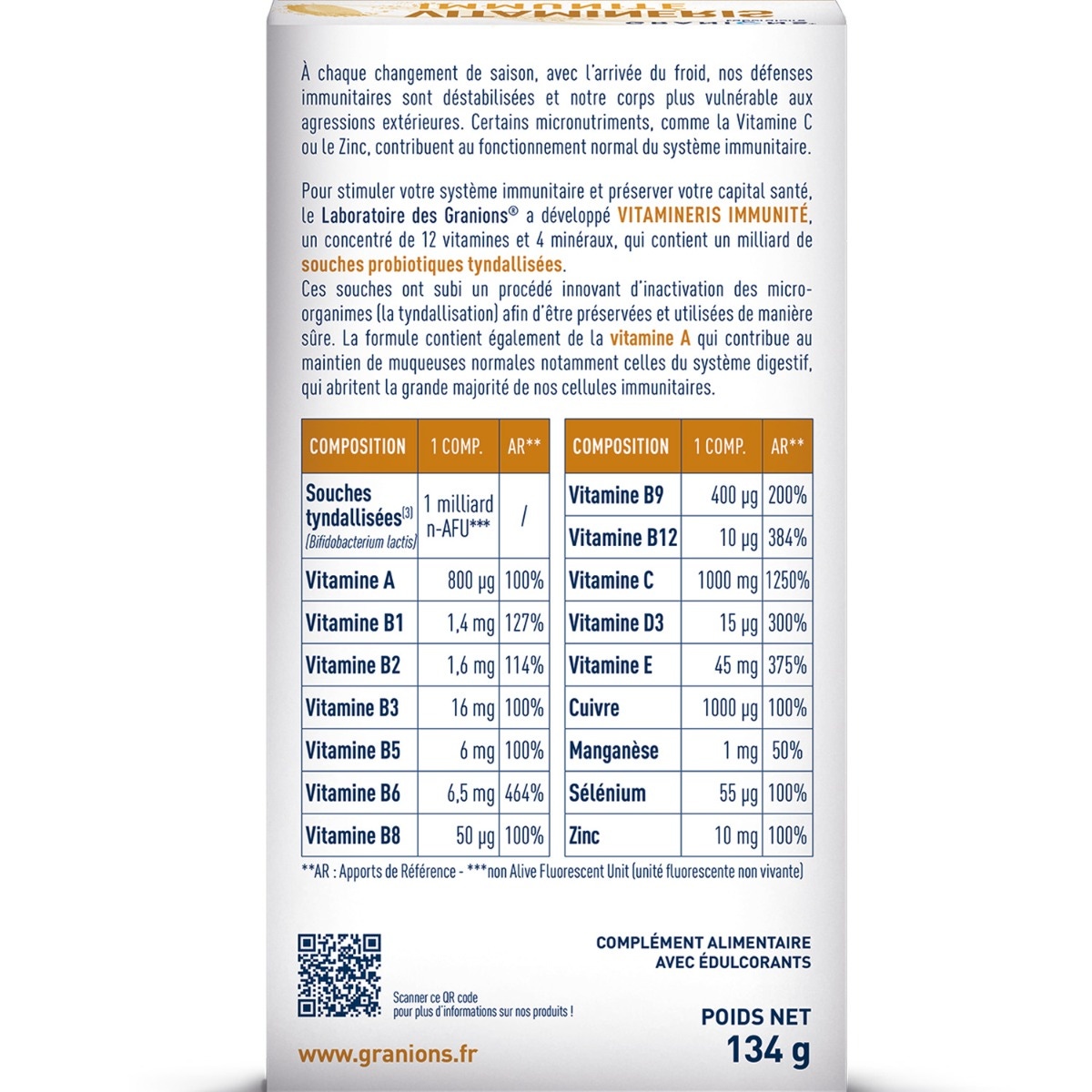 Vitamineris Immunite 1000mg - 30 comprimidos 