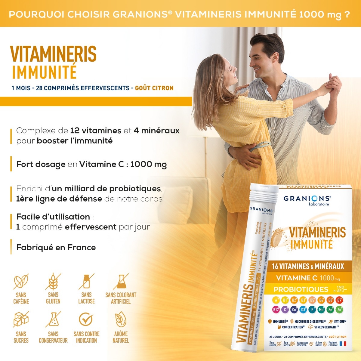 Vitamineris Immunite 1000mg - 30 comprimidos 
