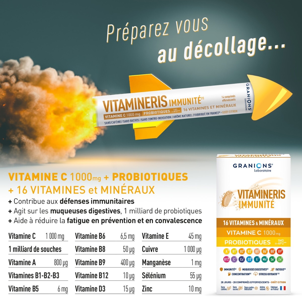 Vitamineris Immunite 1000mg - 30 comprimidos 