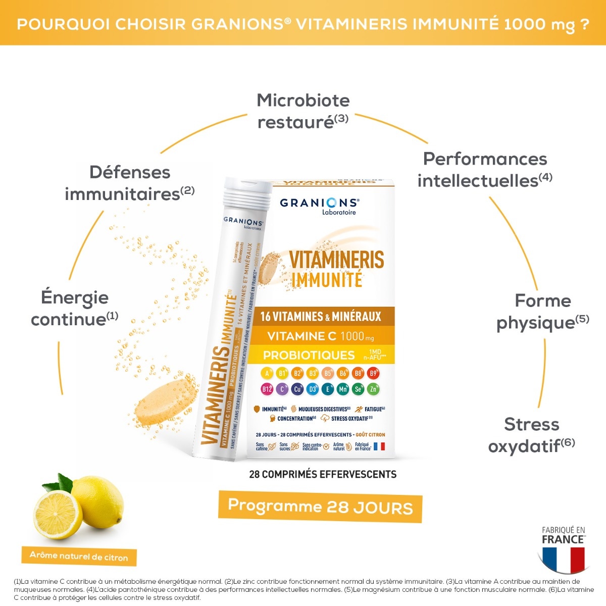 Vitamineris Immunite 1000mg - 30 comprimidos 